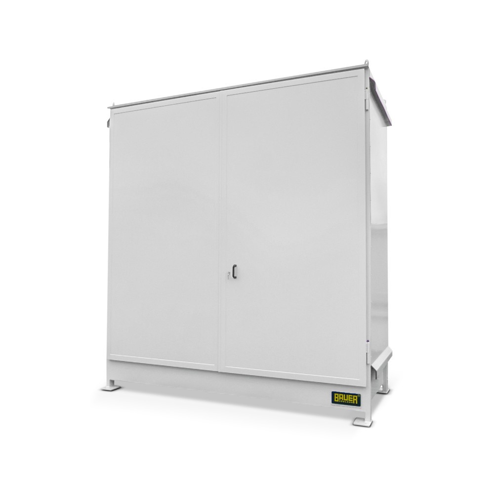 Product afbeelding: Stellingcontainer Bauer® voor 4 x KTC/IBC, 2 niveaus, 2 draaideuren, grijswit