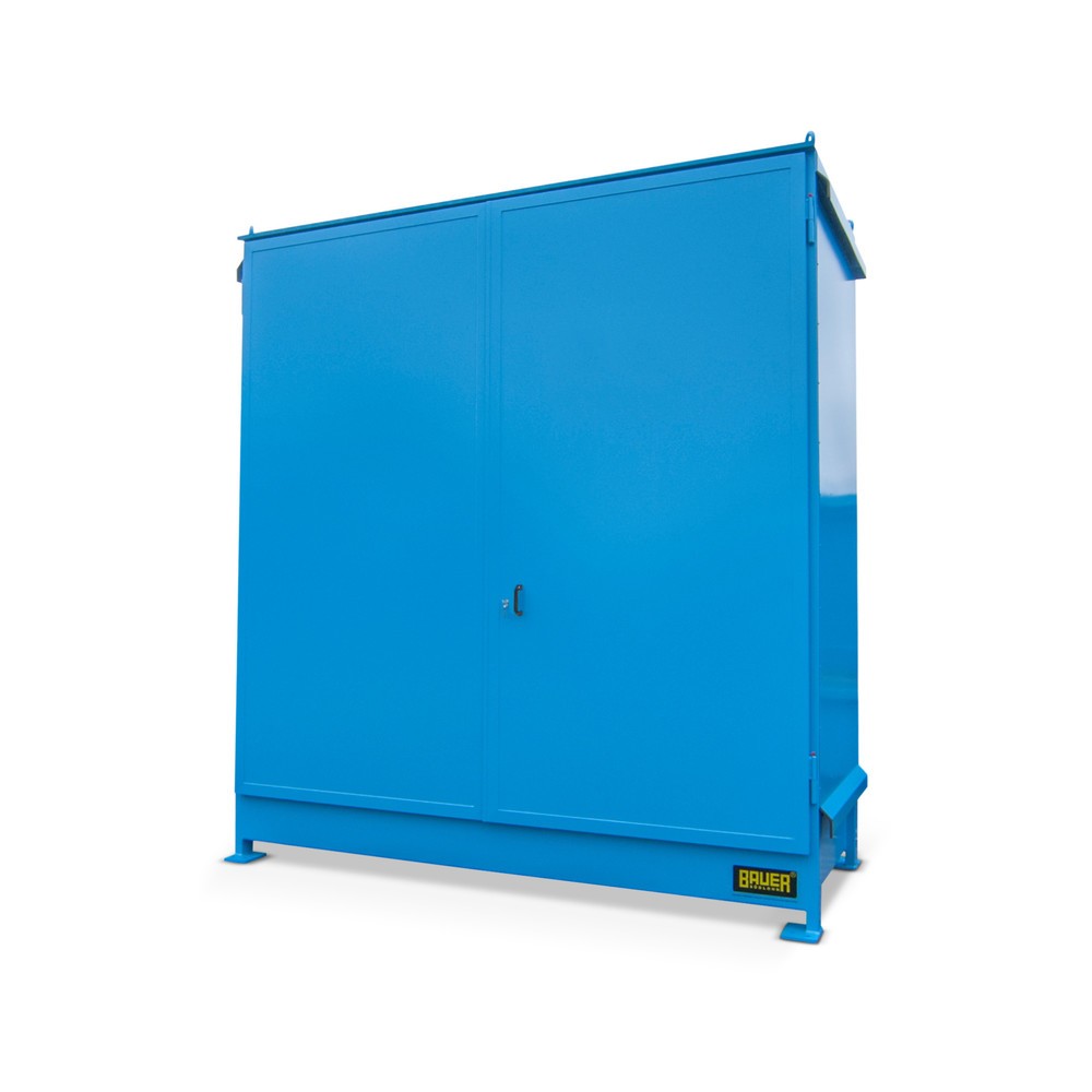 Product afbeelding: Stellingcontainer Bauer® voor 4 x KTC/IBC, 2 niveaus, 2 draaideuren, lichtblauw