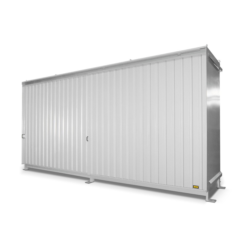 Product afbeelding: Stellingcontainer voor 12x KTC/IBC, 2 niveaus, 2 schuifdeuren, grijswit