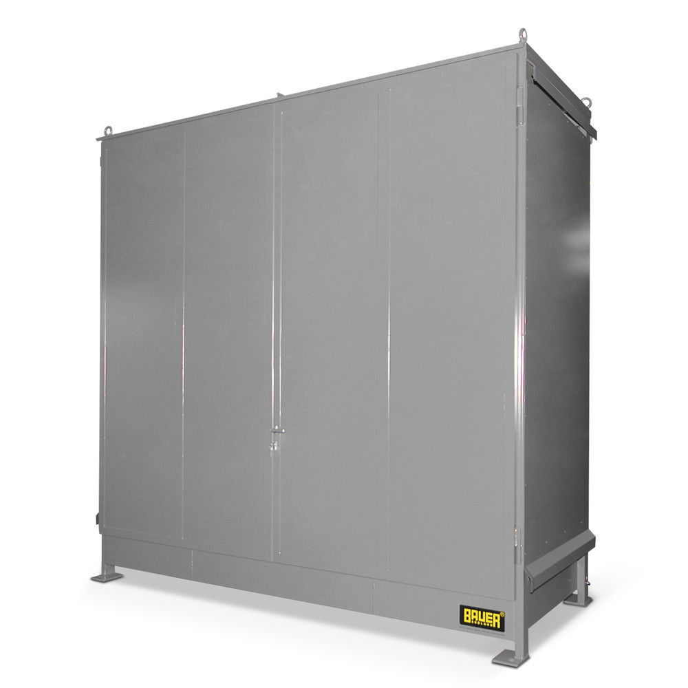 Product afbeelding: Stellingcontainer voor 6 x KTC/IBC, 2 niveaus, 2 draaideuren, muisgrijs