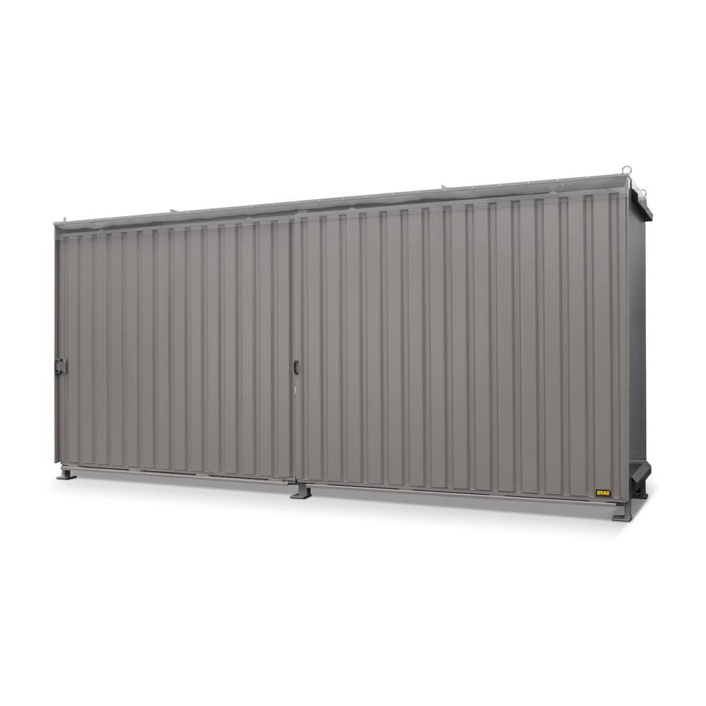 Productafbeelding nr. 1: Stellingcontainer voor 8 x KTC/IBC, 2 niveaus, 2 schuifdeuren, geleiderail, muisgrijs