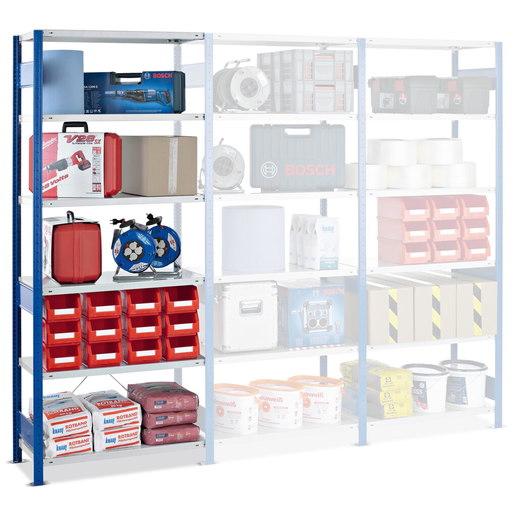 Product afbeelding: Legbordstelling SCHULTE, AE, VL 250 kg, hxbxd 2.000 x 750 x 400 mm, gentiaanblauw / lichtgrijs