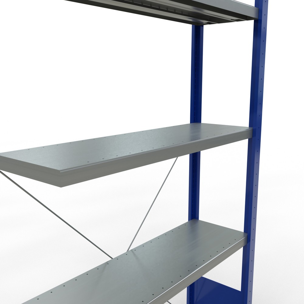 Productafbeelding nr. 5: Legbordstelling SCHULTE inhaakmontage, aanbouwelement, schapbelasting 330 kg, gentiaanblauw/verzinkt, h x b x d 2.000 x 1.000 x 300 mm