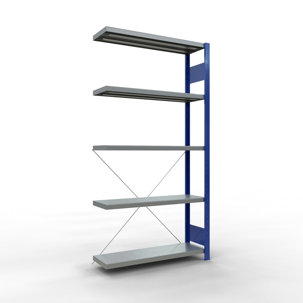 Legbordstelling SCHULTE inhaakmontage, aanbouwelement, schapbelasting 330 kg, gentiaanblauw/verzinkt, h x b x d 2.000 x 1.000 x 300 mm Product afbeelding: Legbordstelling SCHULTE inhaakmontage, aanbouwelement, schapbelasting 330 kg, gentiaanblauw/verzinkt, h x b x d 2.000 x 1.000 x 300 mm
