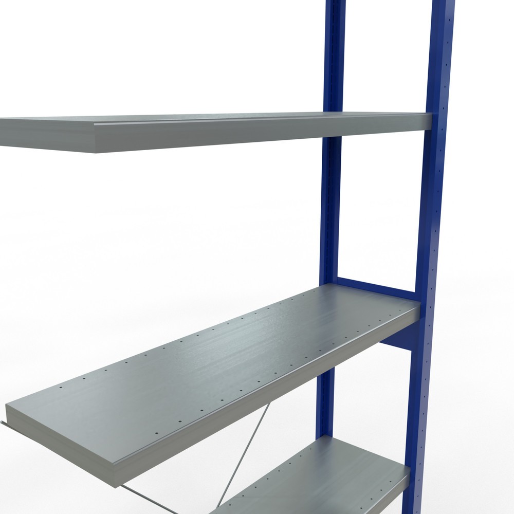 Productafbeelding nr. 5: Legbordstelling SCHULTE inhaakmontage, aanbouwelement, schapbelasting 330 kg, gentiaanblauw/verzinkt, h x b x d 2.500 x 1.000 x 300 mm