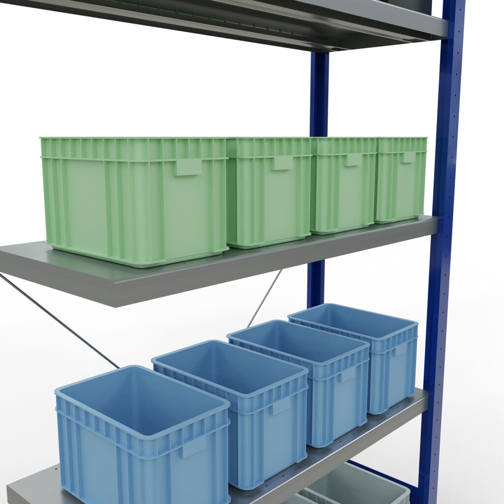 Productafbeelding nr. 4: Legbordstelling SCHULTE steekmontage, AE, VL 330 kg, gentiaanblauw / verzinkt, hxbxd 2.000 x 1.000 x 400 mm