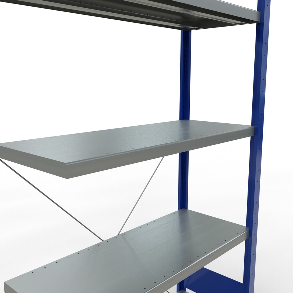 Productafbeelding nr. 5: Legbordstelling SCHULTE steekmontage, AE, VL 330 kg, gentiaanblauw / verzinkt, hxbxd 2.000 x 1.000 x 400 mm