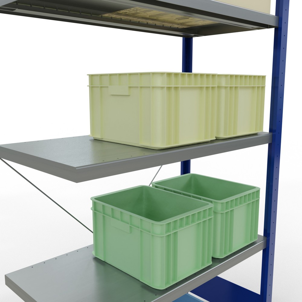 Productafbeelding nr. 4: Legbordstelling SCHULTE steekmontage, AE, VL 330 kg, gentiaanblauw / verzinkt, hxbxd 2.000 x 1.000 x 500 mm