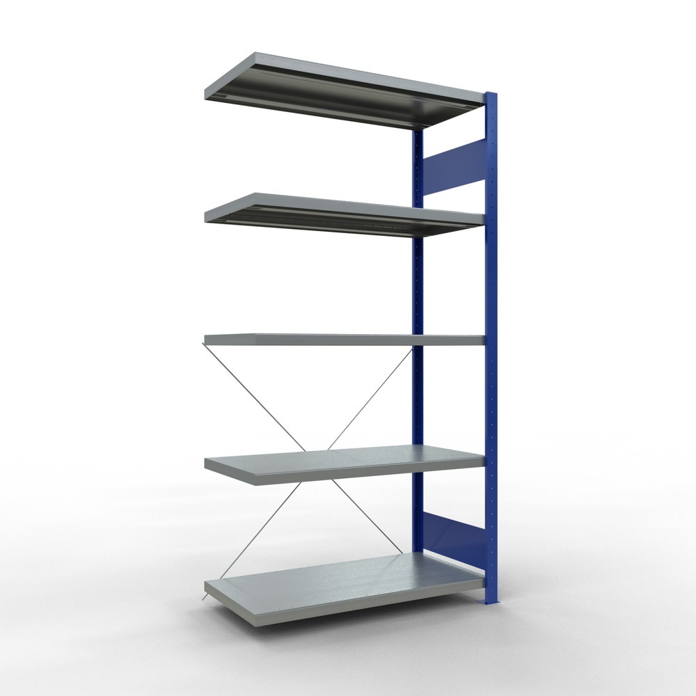 Productafbeelding nr. 1: Legbordstelling SCHULTE steekmontage, AE, VL 330 kg, gentiaanblauw / verzinkt, hxbxd 2.000 x 1.000 x 500 mm
