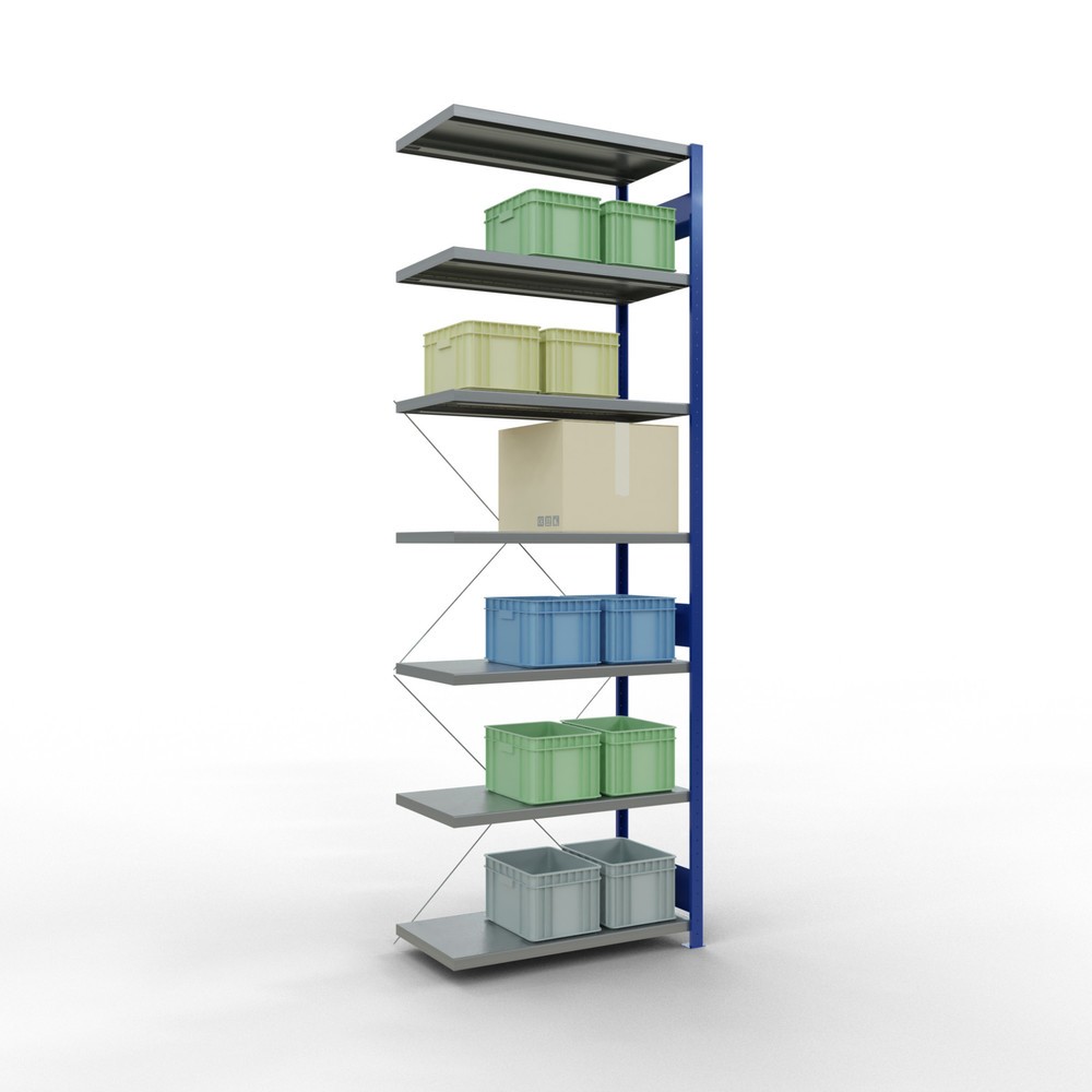 Productafbeelding nr. 3: Legbordstelling SCHULTE steekmontage, AE, VL 330 kg, gentiaanblauw / verzinkt, hxbxd 3.000 x 1.000 x 500 mm