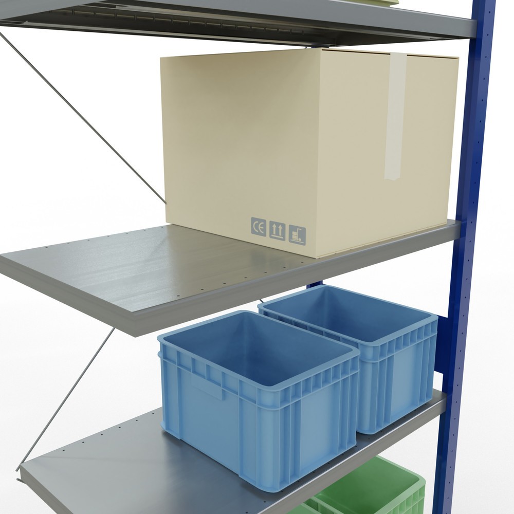 Productafbeelding nr. 4: Legbordstelling SCHULTE steekmontage, AE, VL 330 kg, gentiaanblauw / verzinkt, hxbxd 3.000 x 1.000 x 500 mm