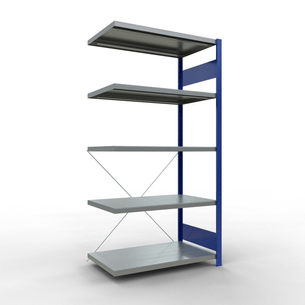 Product afbeelding: Legbordstelling SCHULTE steekmontage, AE, VL 330 kg, gentiaanblauw / verzinkt, hxbxd 2.000 x 1.000 x 600 mm