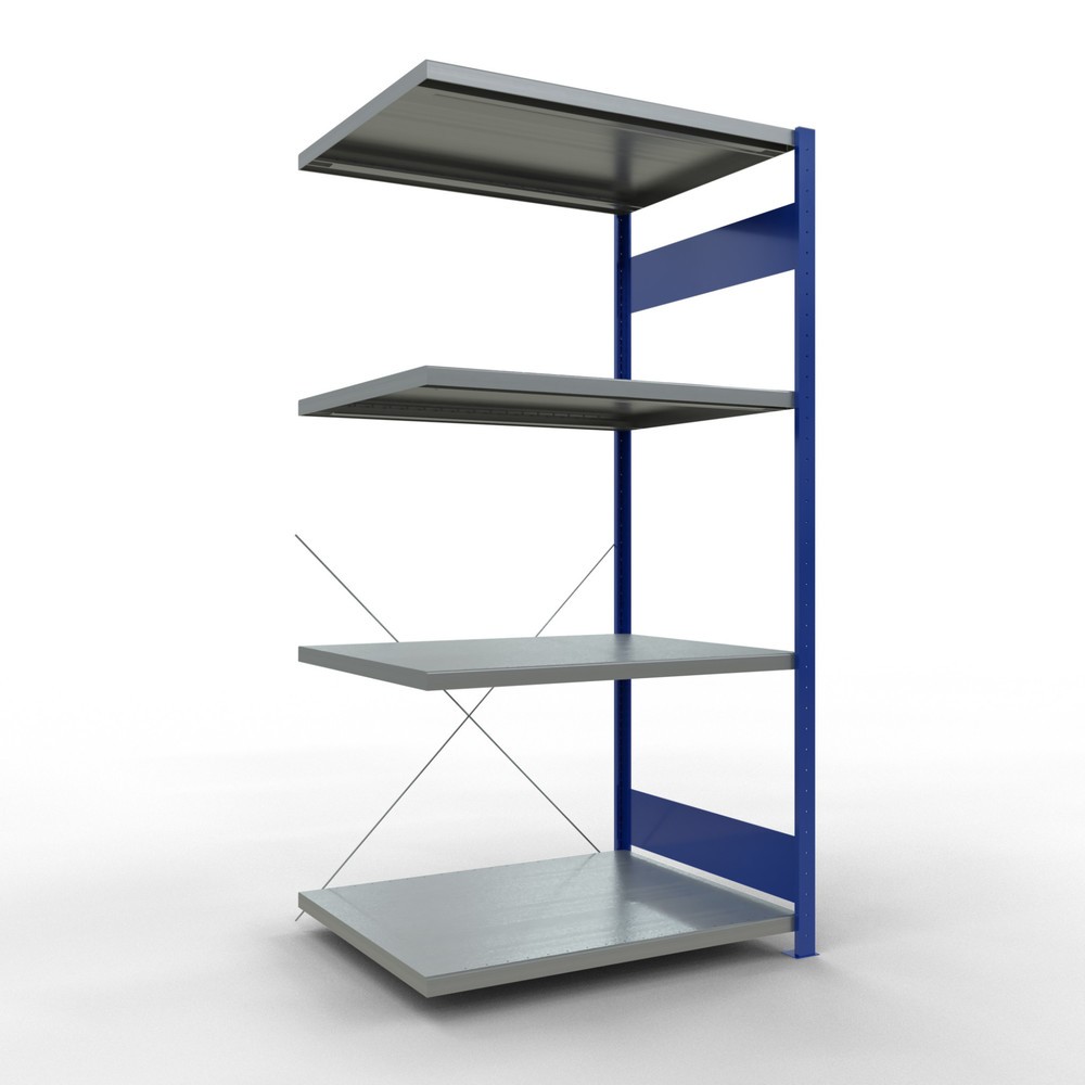 Product afbeelding: Legbordstelling SCHULTE steekmontage, AE, VL 330 kg, gentiaanblauw / verzinkt, hxbxd 2.000 x 1.000 x 800 mm