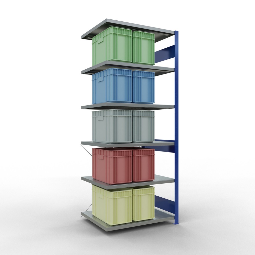 Productafbeelding nr. 3: Legbordstelling SCHULTE inhaakmontage, aanbouwelement, schapbelasting 330 kg, gentiaanblauw/verzinkt, h x b x d 2.500 x 1.000 x 800 mm