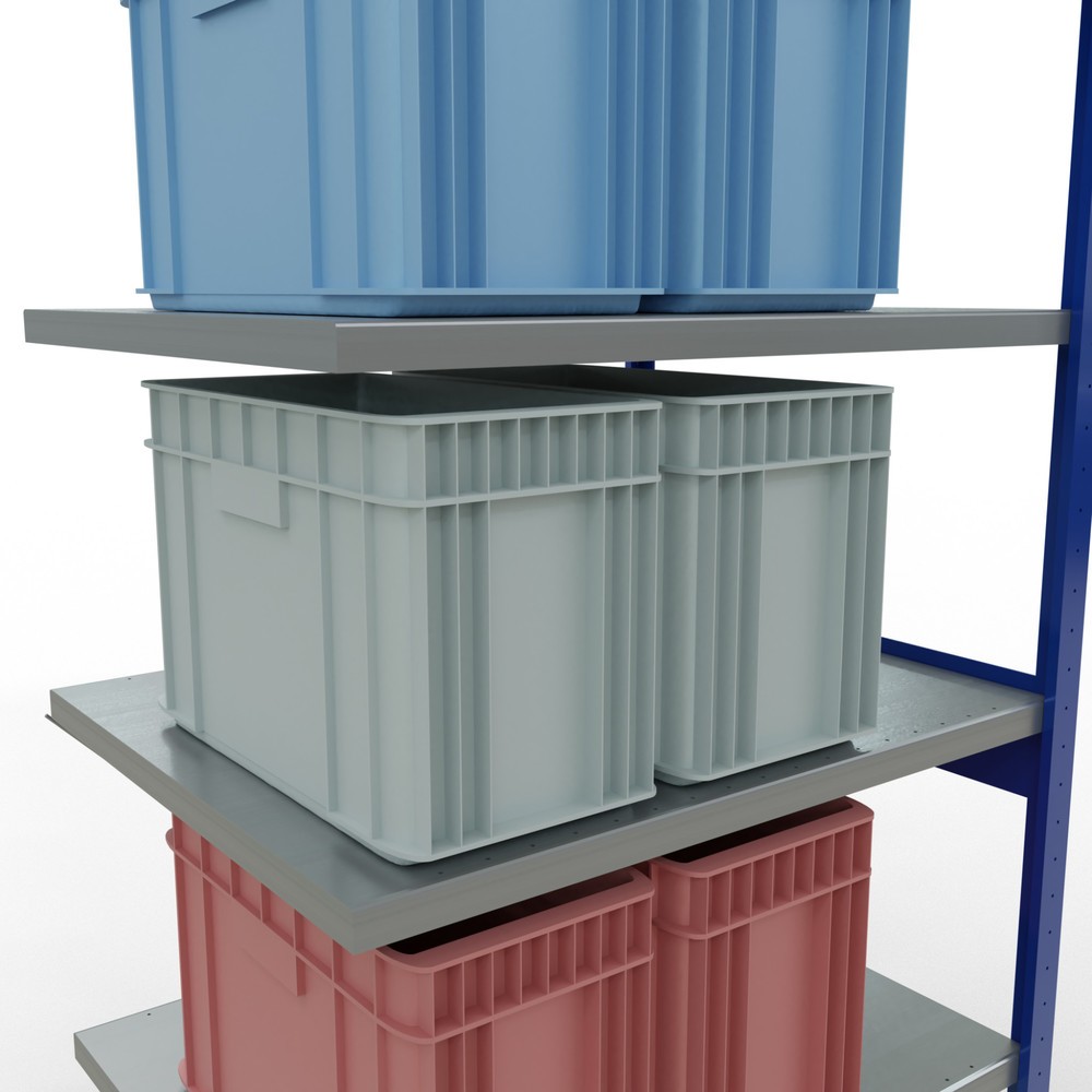 Productafbeelding nr. 4: Legbordstelling SCHULTE inhaakmontage, aanbouwelement, schapbelasting 330 kg, gentiaanblauw/verzinkt, h x b x d 2.500 x 1.000 x 800 mm