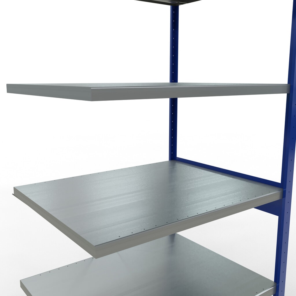 Productafbeelding nr. 5: Legbordstelling SCHULTE inhaakmontage, aanbouwelement, schapbelasting 330 kg, gentiaanblauw/verzinkt, h x b x d 2.500 x 1.000 x 800 mm