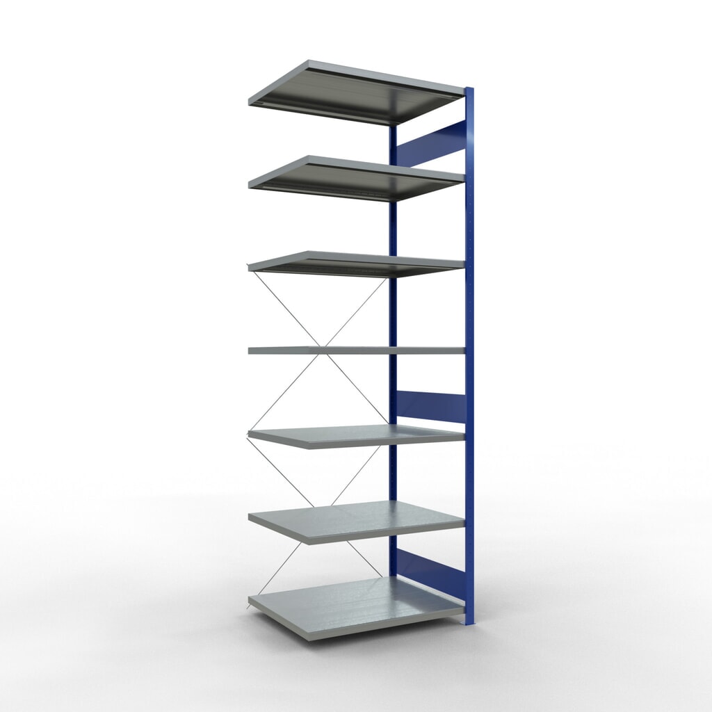 Product afbeelding: Legbordstelling SCHULTE steekmontage, AE, VL 330 kg, gentiaanblauw / verzinkt, hxbxd 3.000 x 1.000 x 800 mm