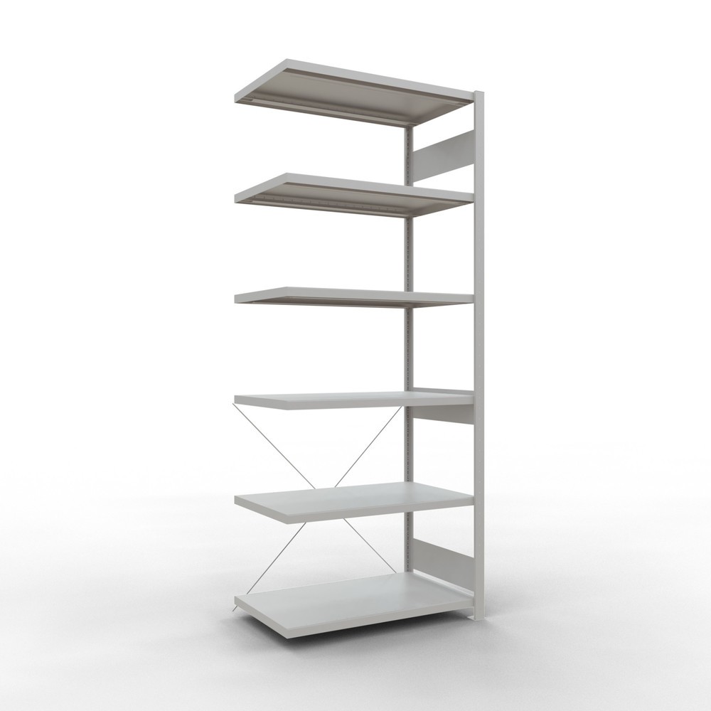 Product afbeelding: Legbordstelling SCHULTE steekmontage, AE, VL 330 kg, lichtgrijs, hxbxd 2.500 x 1.000 x 600 mm