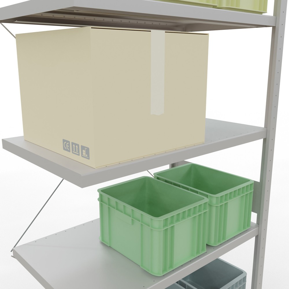 Productafbeelding nr. 4: Legbordstelling SCHULTE steekmontage, AE, VL 330 kg, lichtgrijs, hxbxd 3.000 x 1.000 x 600 mm
