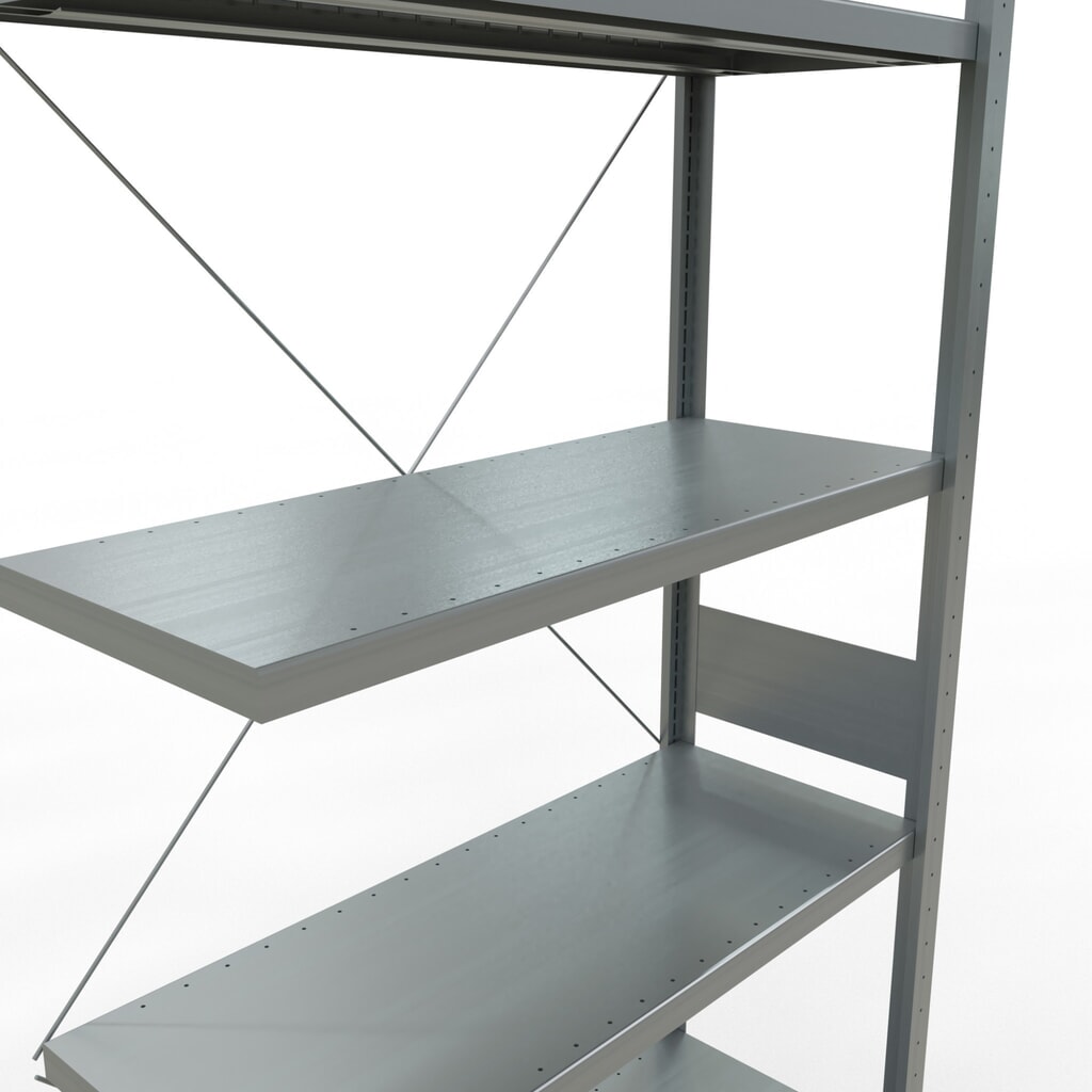 Legbordstelling SCHULTE steekmontage, AE, VL 330 kg, verzinkt, hxbxd 3.000 x 1.000 x 400 mm Productafbeelding nr. 5: Legbordstelling SCHULTE steekmontage, AE, VL 330 kg, verzinkt, hxbxd 3.000 x 1.000 x 400 mm