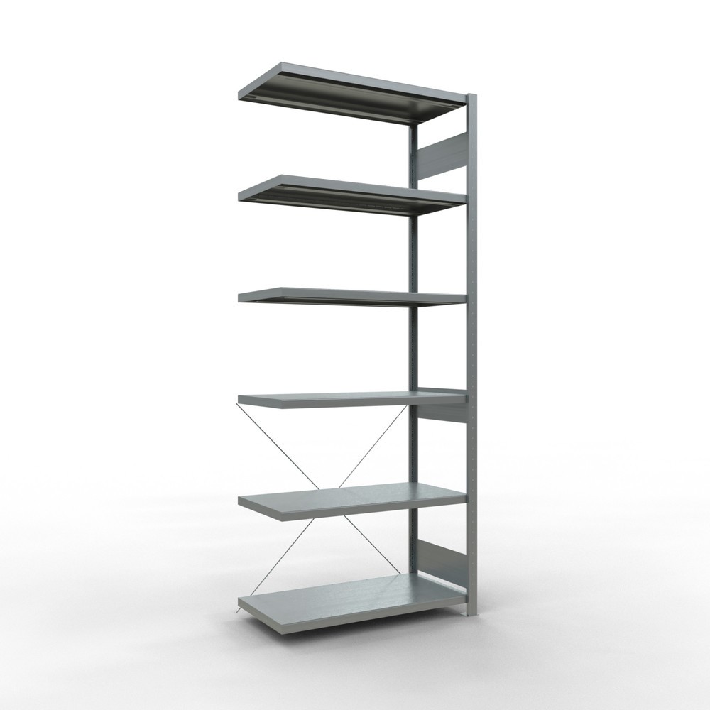 Productafbeelding nr. 1: Legbordstelling SCHULTE inhaakmontage, aanbouwelement, schapbelasting 330 kg, verzinkt, h x b x d 2.500 x 1.000 x 500 mm