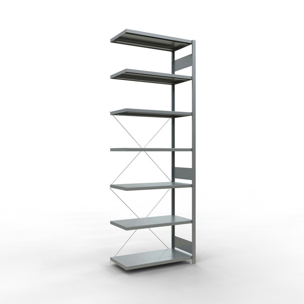 Product afbeelding: Legbordstelling SCHULTE inhaakmontage, aanbouwelement, schapbelasting 330 kg, verzinkt, h x b x d 3.000 x 1.000 x 500 mm