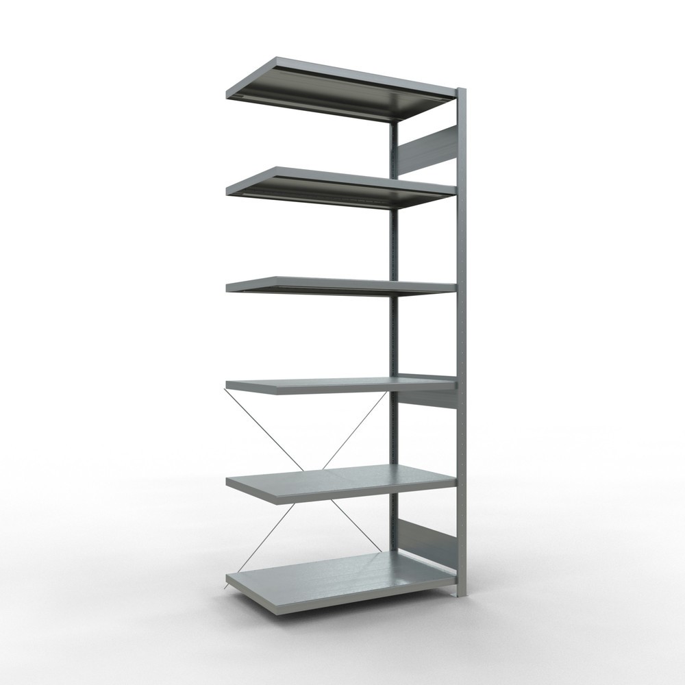 Productafbeelding nr. 1: Legbordstelling SCHULTE inhaakmontage, aanbouwelement, schapbelasting 330 kg, verzinkt, h x b x d 2.500 x 1.000 x 600 mm