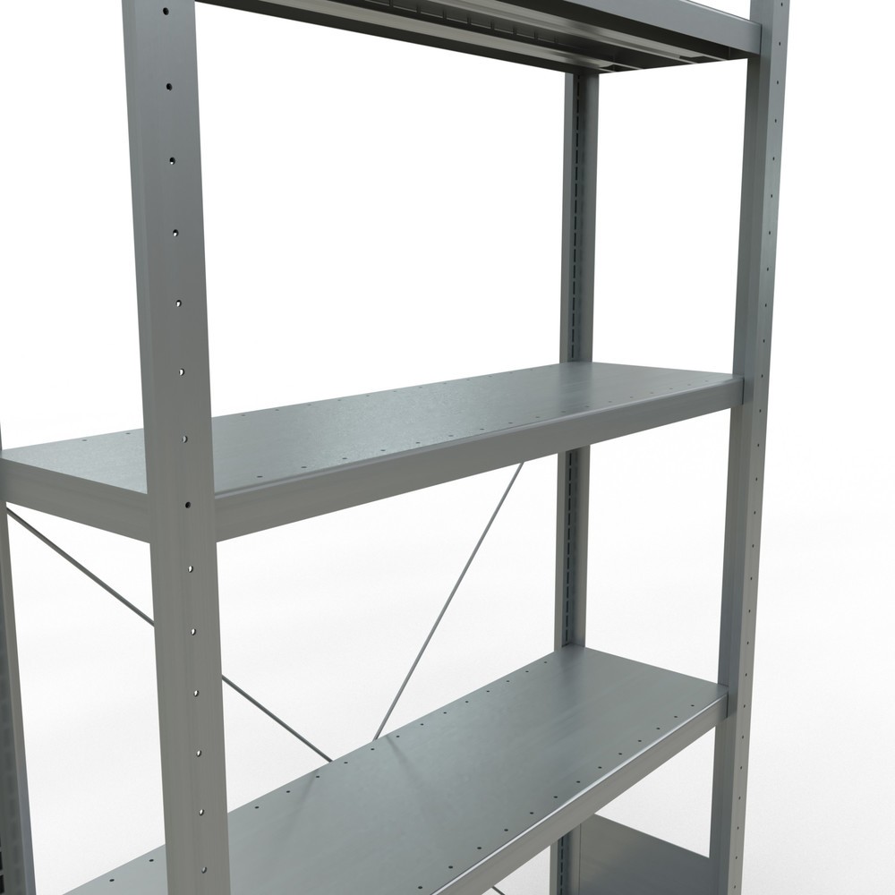 Productafbeelding nr. 5: Legbordstelling SCHULTE, verzinkt, met 5 legborden van plaatstaal, vaklast 330 kg, hxbxd 2.000 x 1.060 x 336 mm