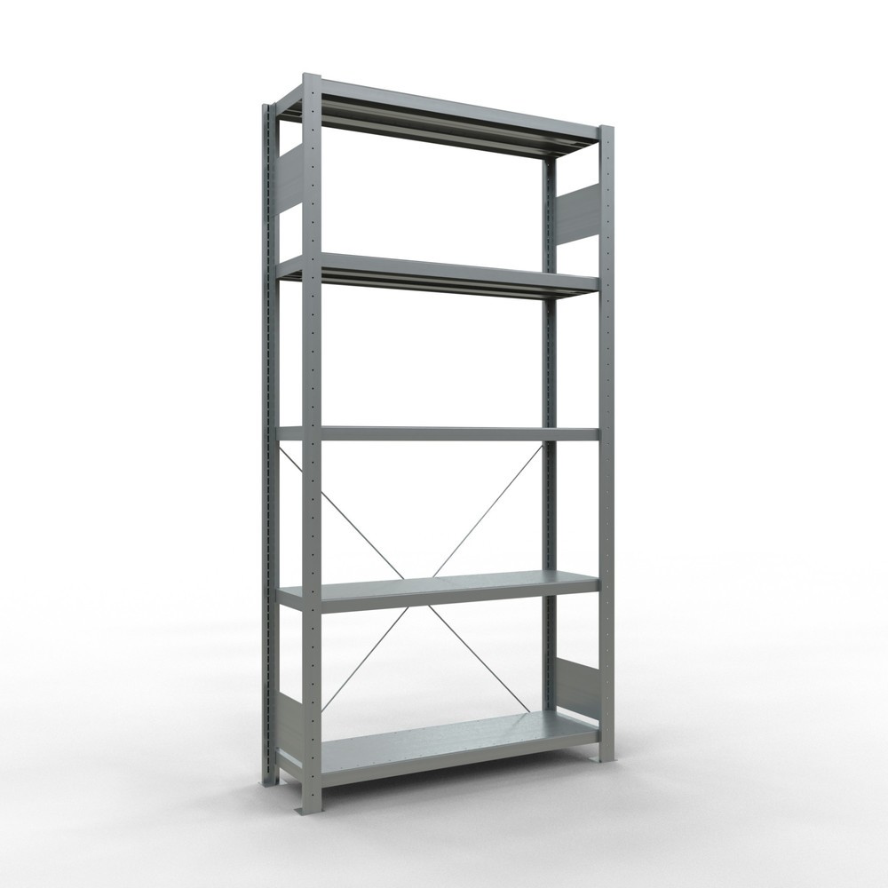 Product afbeelding: Legbordstelling SCHULTE, verzinkt, met 5 legborden van plaatstaal, vaklast 330 kg, hxbxd 2.000 x 1.060 x 336 mm