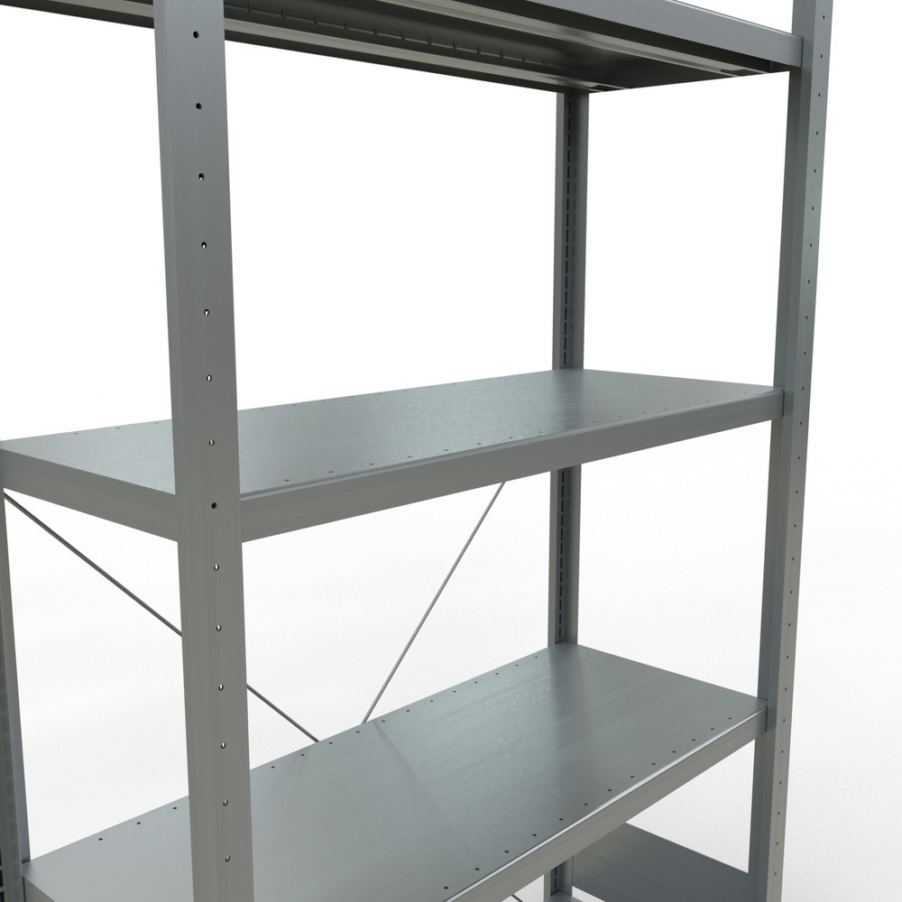 Productafbeelding nr. 5: Legbordstelling SCHULTE, verzinkt, met 5 legborden van plaatstaal, vaklast 330 kg, hxbxd 2.000 x 1.060 x 436 mm