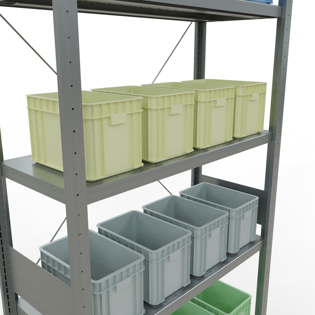 Productafbeelding nr. 4: Legbordstelling SCHULTE, verzinkt, vaklast 330 kg, hxbxd 3.000 x 1.060 x 436 mm