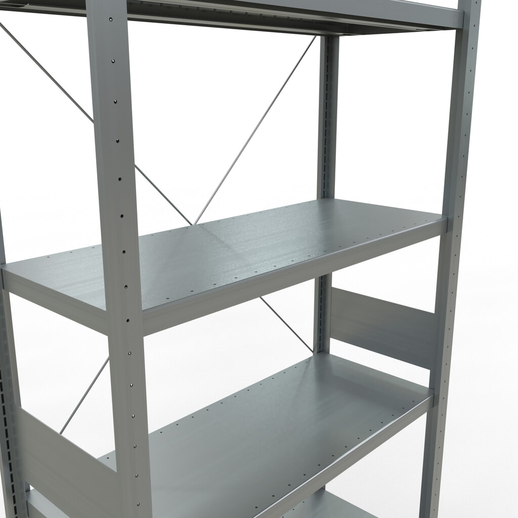 Legbordstelling SCHULTE, verzinkt, vaklast 330 kg, hxbxd 3.000 x 1.060 x 436 mm Productafbeelding nr. 5: Legbordstelling SCHULTE, verzinkt, vaklast 330 kg, hxbxd 3.000 x 1.060 x 436 mm