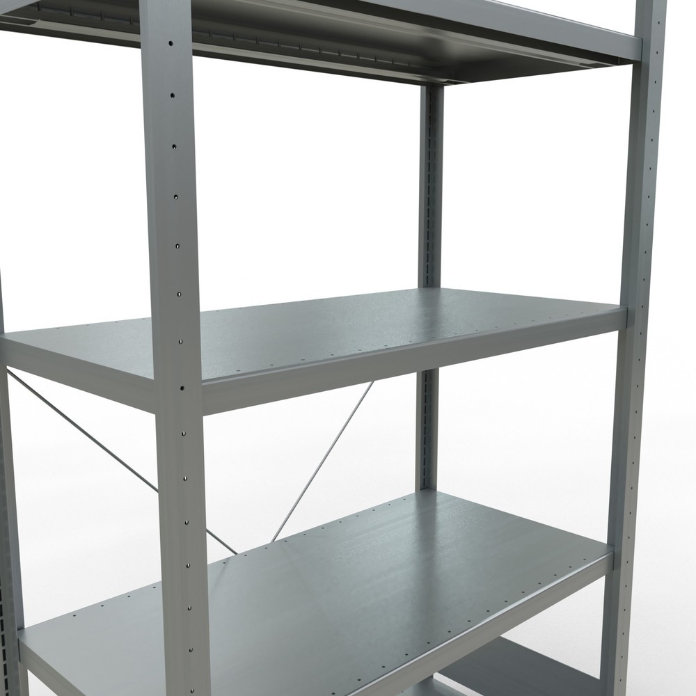 Productafbeelding nr. 5: Legbordstelling SCHULTE, verzinkt, met 5 legborden van plaatstaal, vaklast 330 kg, hxbxd 2.000 x 1.060 x 536 mm