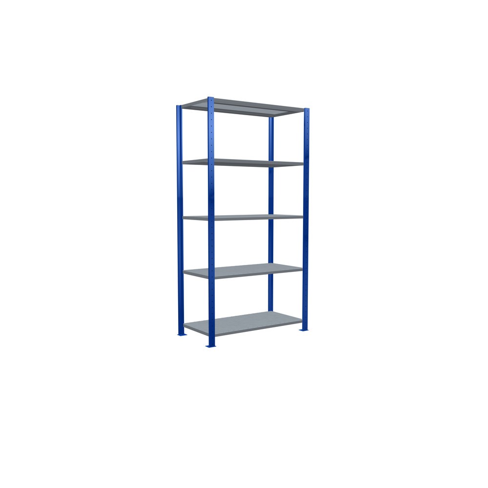 Productafbeelding nr. 2: Legbordstelling SCHULTE, gentiaanblauw / verzinkt, met 5 legborden van plaatstaal, vaklast 330 kg, hxbxd 2.000 x 1.060 x 536 mm