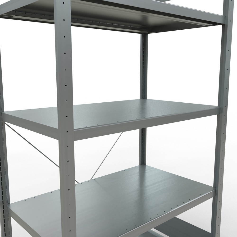 Productafbeelding nr. 5: Legbordstelling SCHULTE, verzinkt, met 5 legborden van plaatstaal, vaklast 330 kg, hxbxd 2.000 x 1.060 x 636 mm