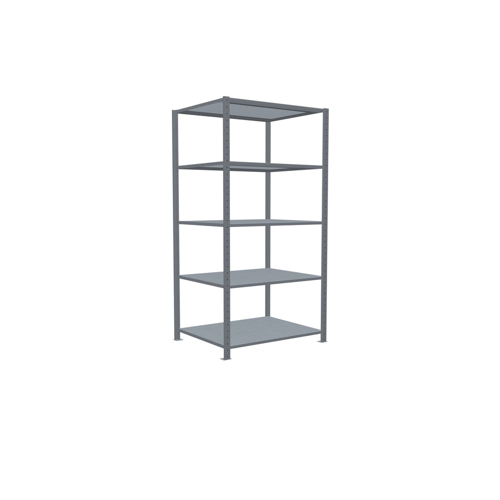 Legbordstelling SCHULTE, verzinkt, met 5 legborden van plaatstaal, vaklast 330 kg, hxbxd 2.000 x 1.060 x 836 mm Productafbeelding nr. 2: Legbordstelling SCHULTE, verzinkt, met 5 legborden van plaatstaal, vaklast 330 kg, hxbxd 2.000 x 1.060 x 836 mm
