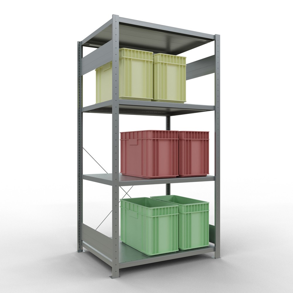 Productafbeelding nr. 3: Legbordstelling SCHULTE, verzinkt, met 5 legborden van plaatstaal, vaklast 330 kg, hxbxd 2.000 x 1.060 x 836 mm