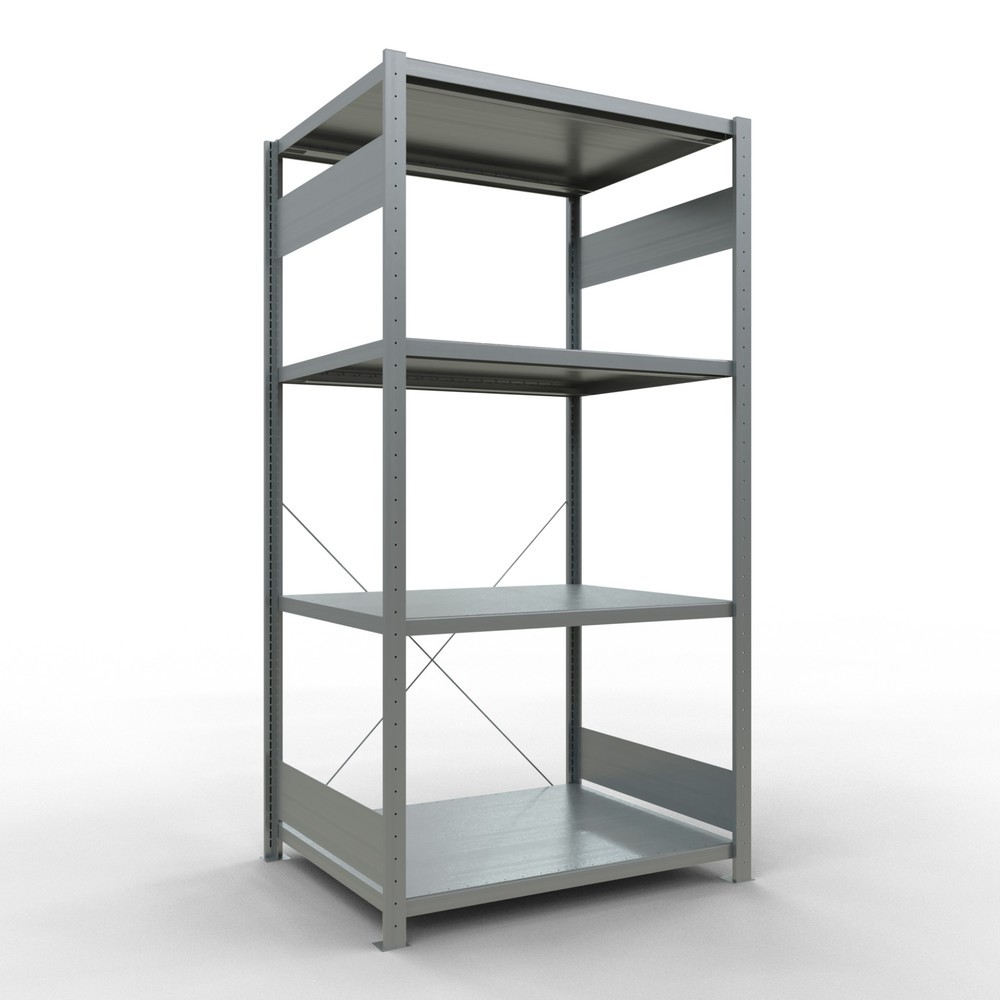 Product afbeelding: Legbordstelling SCHULTE, verzinkt, met 5 legborden van plaatstaal, vaklast 330 kg, hxbxd 2.000 x 1.060 x 836 mm