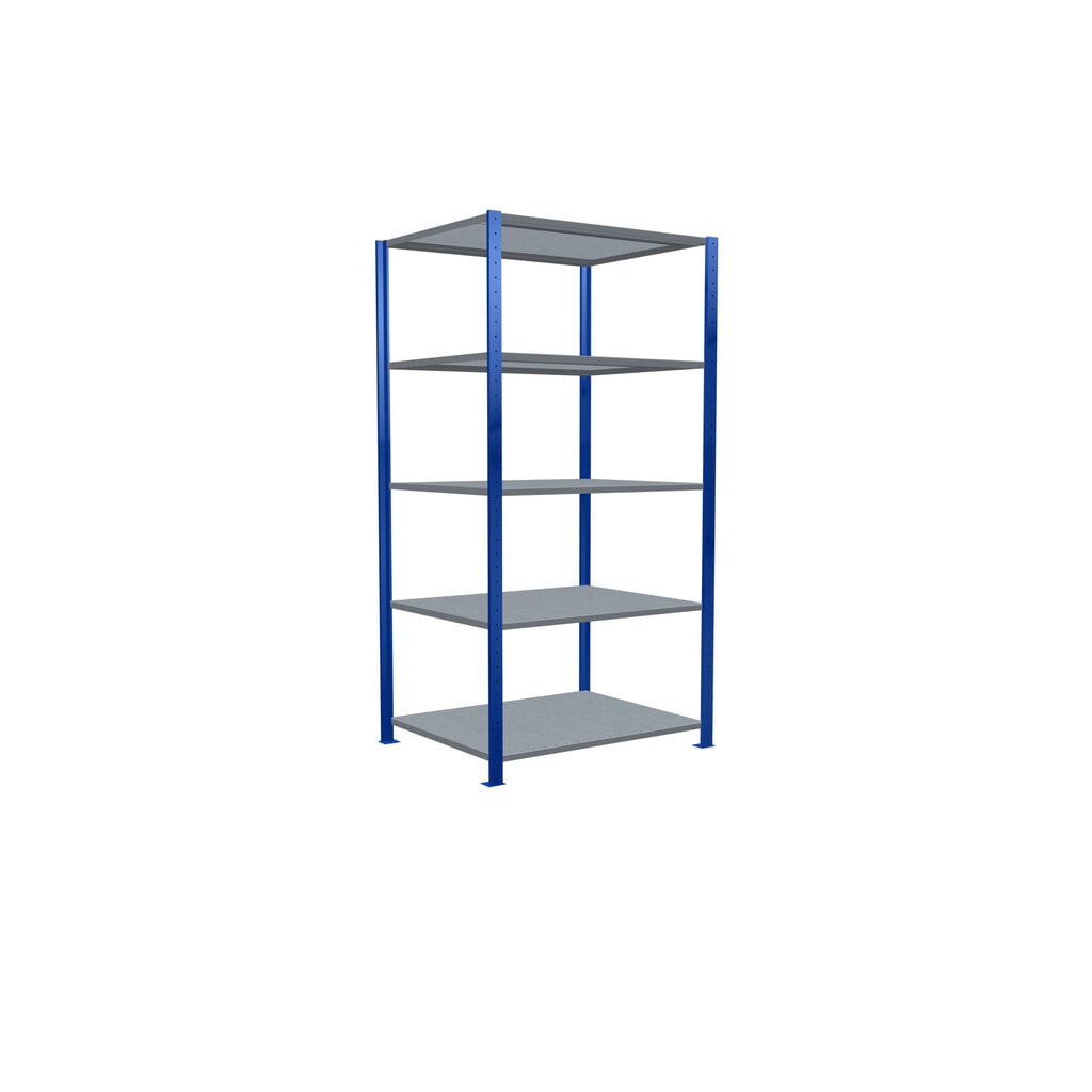 Legbordstelling SCHULTE, gentiaanblauw / verzinkt, met 5 legborden van plaatstaal, vaklast 330 kg, hxbxd 2.000 x 1.060 x 836 mm Productafbeelding nr. 2: Legbordstelling SCHULTE, gentiaanblauw / verzinkt, met 5 legborden van plaatstaal, vaklast 330 kg, hxbxd 2.000 x 1.060 x 836 mm