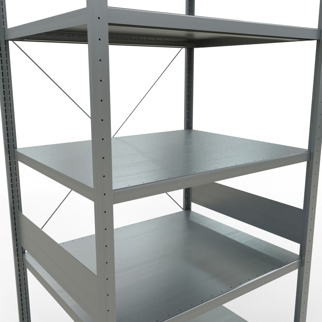 Legbordstelling SCHULTE, verzinkt, vaklast 330 kg, hxbxd 3.000 x 1.060 x 836 mm Productafbeelding nr. 5: Legbordstelling SCHULTE, verzinkt, vaklast 330 kg, hxbxd 3.000 x 1.060 x 836 mm