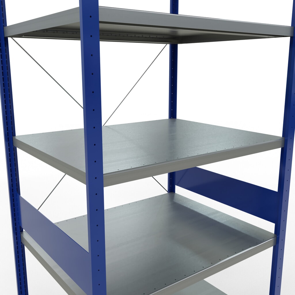 Legbordstelling SCHULTE, gentiaanblauw / verzinkt, vaklast 330 kg, hxbxd 3.000 x 1.060 x 836 mm Productafbeelding nr. 5: Legbordstelling SCHULTE, gentiaanblauw / verzinkt, vaklast 330 kg, hxbxd 3.000 x 1.060 x 836 mm
