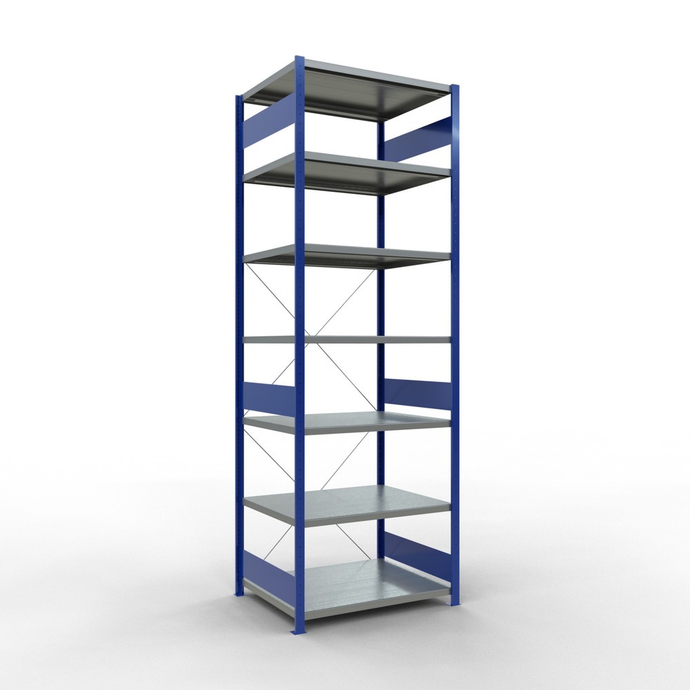 Product afbeelding: Legbordstelling SCHULTE, gentiaanblauw / verzinkt, vaklast 330 kg, hxbxd 3.000 x 1.060 x 836 mm