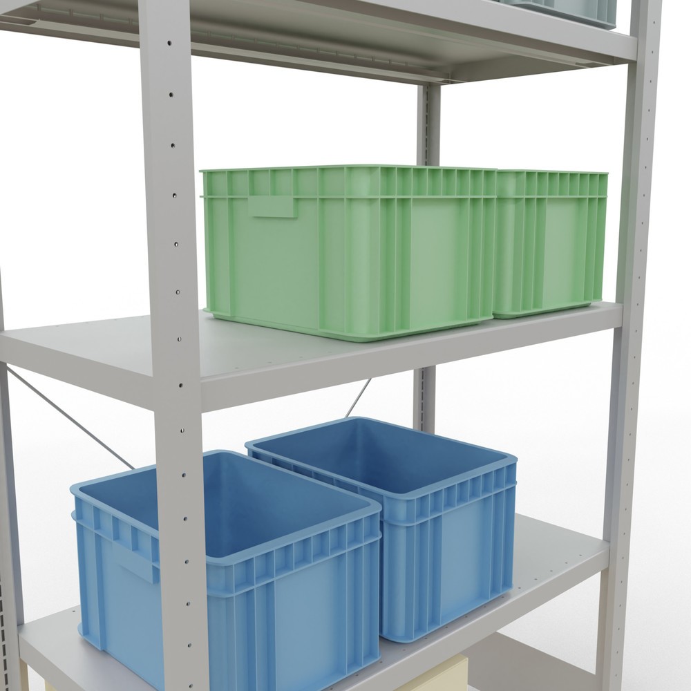 Productafbeelding nr. 4: Legbordstelling SCHULTE, lichtgrijs, met 5 legborden van plaatstaal, vaklast 330 kg, hxbxd 2.000 x 1.060 x 536 mm