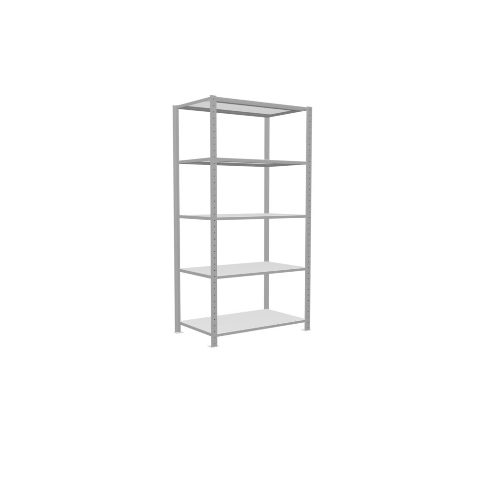 Productafbeelding nr. 2: Legbordstelling SCHULTE, lichtgrijs, met 5 legborden van plaatstaal, vaklast 330 kg, hxbxd 2.000 x 1.060 x 636 mm