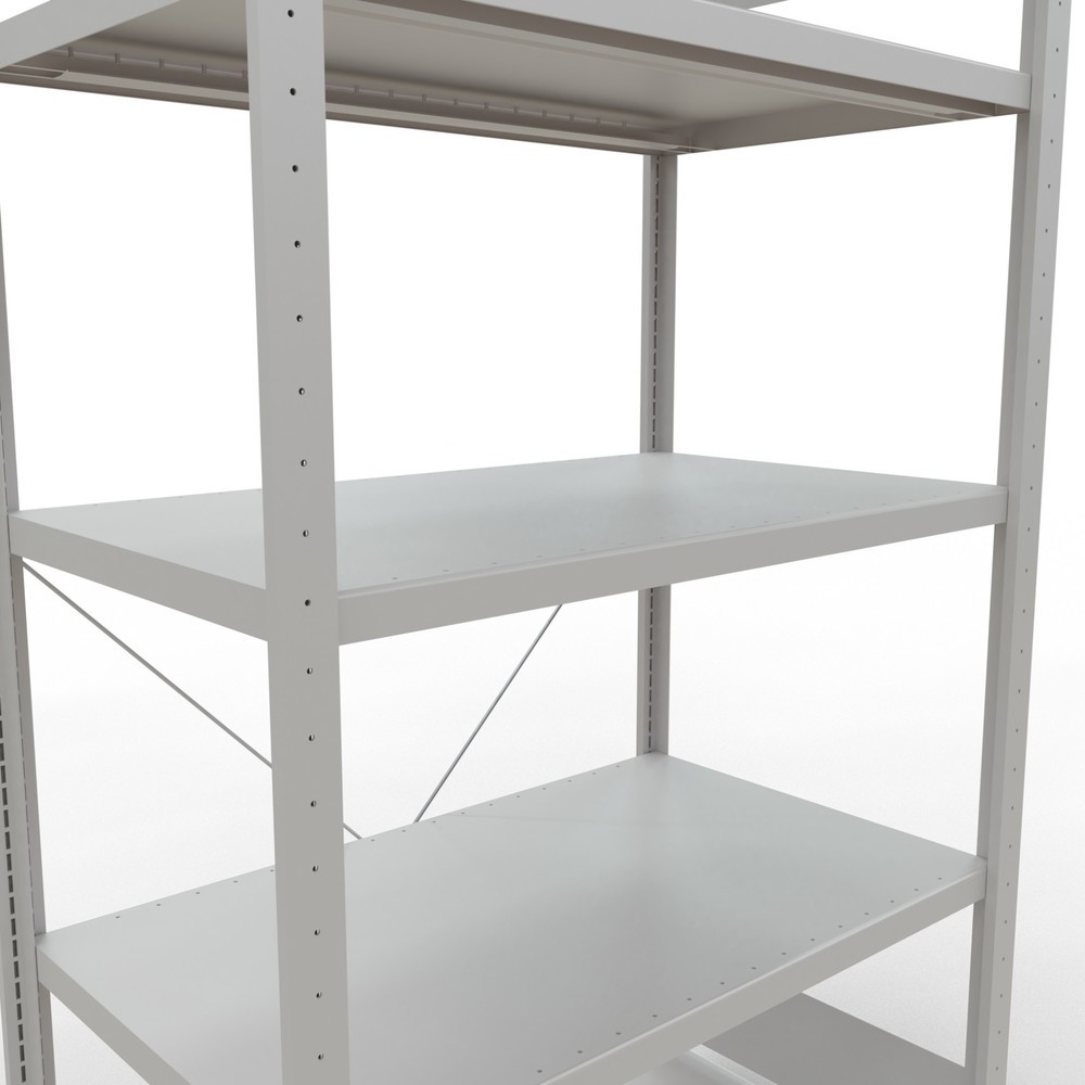 Productafbeelding nr. 5: Legbordstelling SCHULTE, lichtgrijs, met 5 legborden van plaatstaal, vaklast 330 kg, hxbxd 2.000 x 1.060 x 636 mm