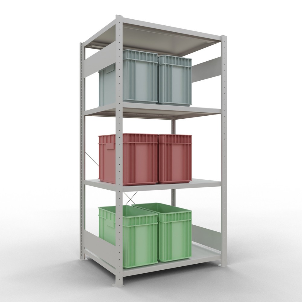 Productafbeelding nr. 3: Legbordstelling SCHULTE, lichtgrijs, met 5 legborden van plaatstaal, vaklast 330 kg, hxbxd 2.000 x 1.060 x 836 mm