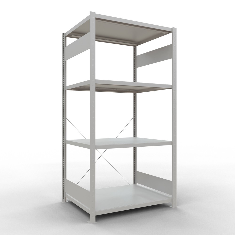 Product afbeelding: Legbordstelling SCHULTE, lichtgrijs, met 5 legborden van plaatstaal, vaklast 330 kg, hxbxd 2.000 x 1.060 x 836 mm
