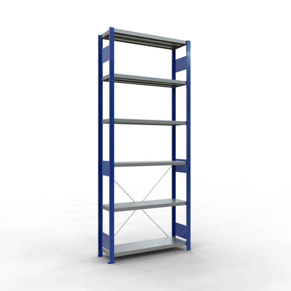 Product afbeelding: Legbordstelling SCHULTE, gentiaanblauw / verzinkt, vaklast 330 kg, hxbxd 2.500 x 1.060 x 336 mm