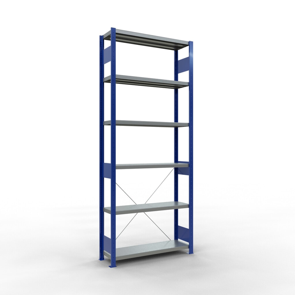 Product afbeelding: Legbordstelling SCHULTE, gentiaanblauw / verzinkt, vaklast 330 kg, hxbxd 2.500 x 1.060 x 336 mm