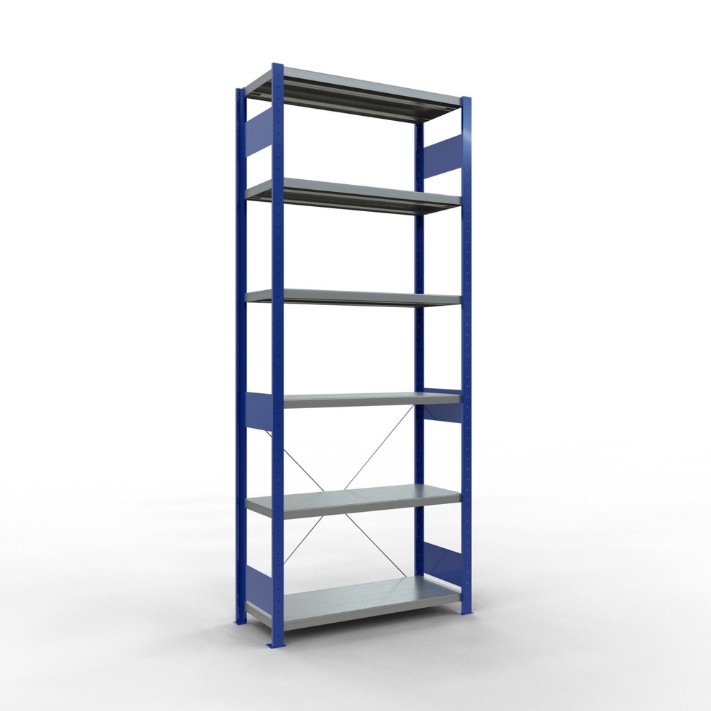 Product afbeelding: Legbordstelling SCHULTE, gentiaanblauw / verzinkt, vaklast 330 kg, hxbxd 2.500 x 1.060 x 436 mm